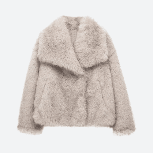 Plush Wool Mixtures Fur Coats