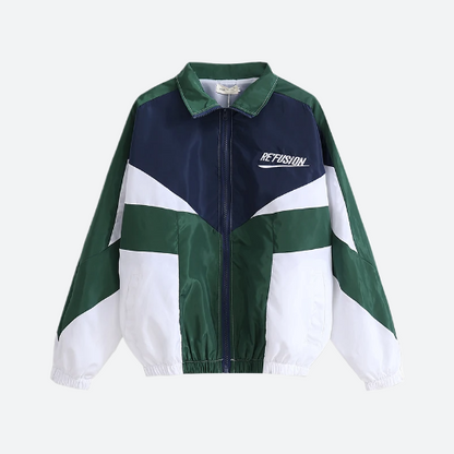 Trendy Colorblock Zip-Up Windbreaker Jackets