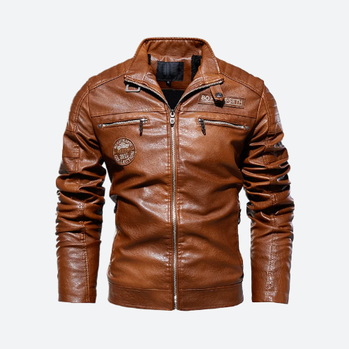 Classic Zip-Front Faux Leather Jackets