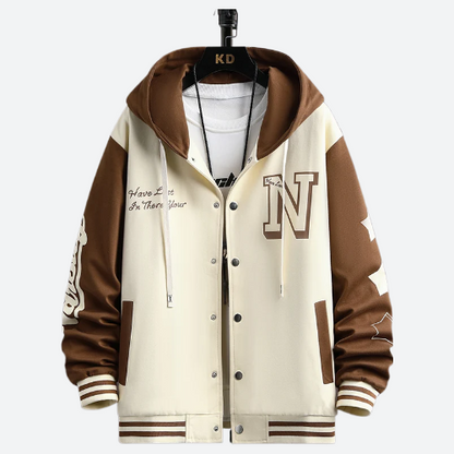 Trendy Comfortable Hooded Varsity Jackets