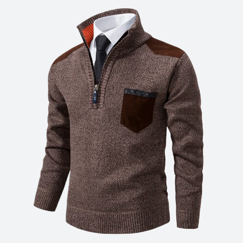 Elegant Textured Half-Zip Sweaters