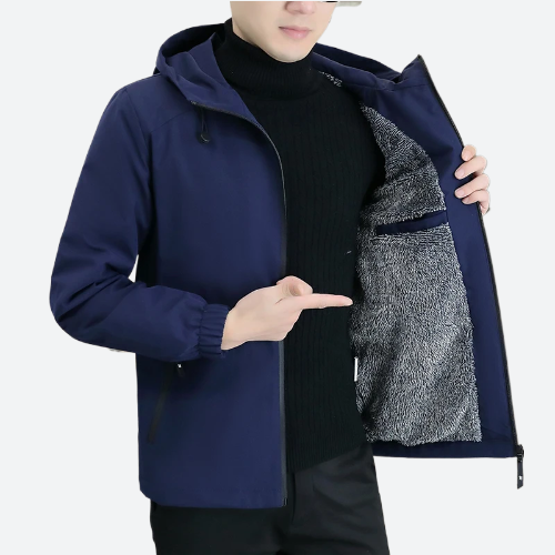 Jaquetas térmicas de lã corta-vento com capuz