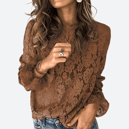 Flare Sleeve Hollow Out Blouses