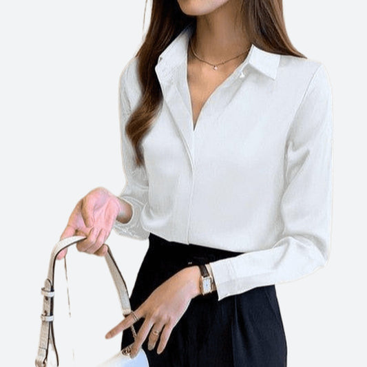 Silk Long Sleeve Office Lady Shirts