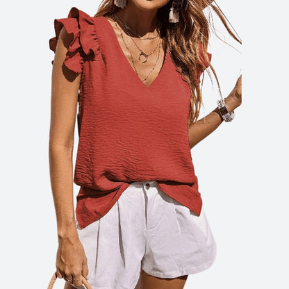 Slight Stretch Solid Colour Blouses