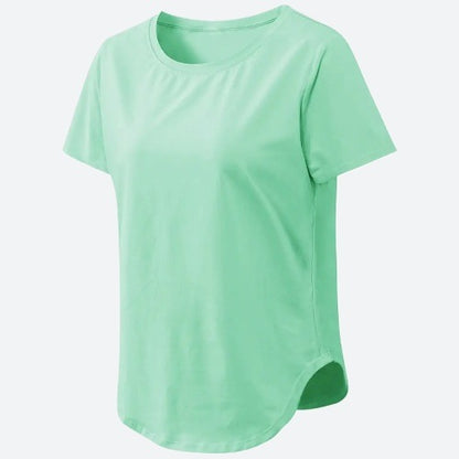 Solid Colour Short Sleeve Loose Tops